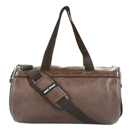Mike PU Leather Duffel Bag - Brown