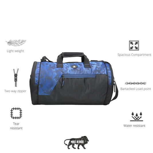 Mike Dual Tone Gym Bag - Camo Blue
