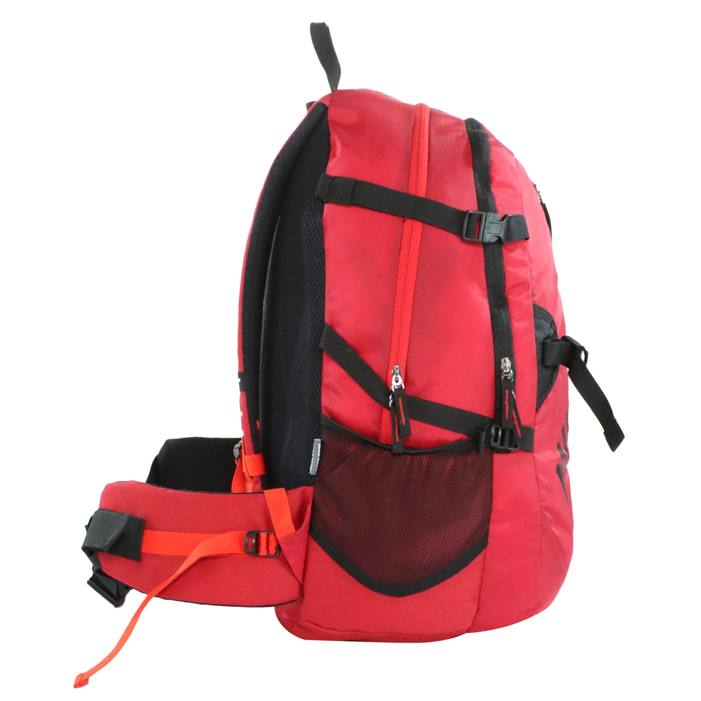 Mike Enticer 42L Trekking Backpack - Red with Black Zip