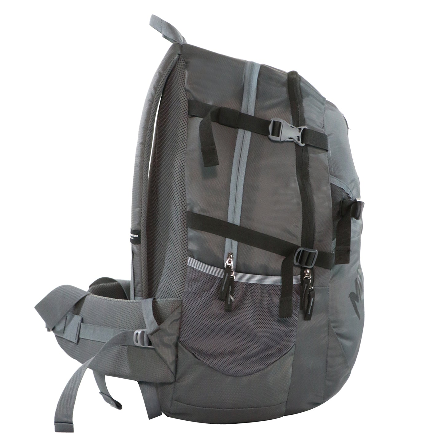 Mike Enticer 42L Trekking Backpack - Grey with Black Zip