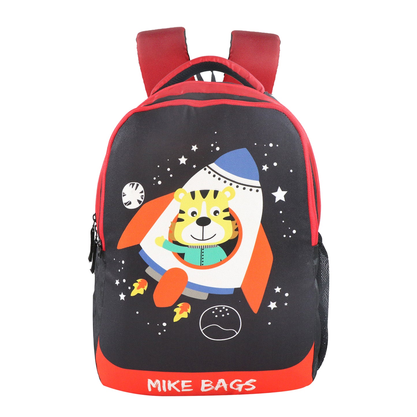 Mike Preschool Backpack Space Tiger - Black and Red