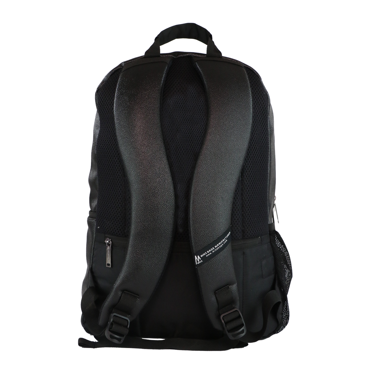 Mike Octane 21L Faux Leather Laptop Backpack - Black