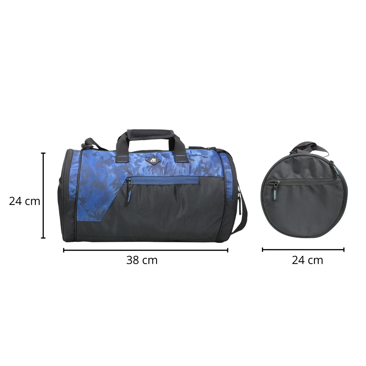Mike Dual Tone Gym Bag - Camo Blue