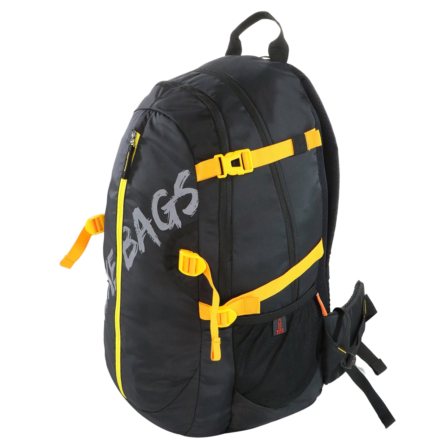 Mike Enticer 42L Trekking Backpack - Black with Yellow Zip