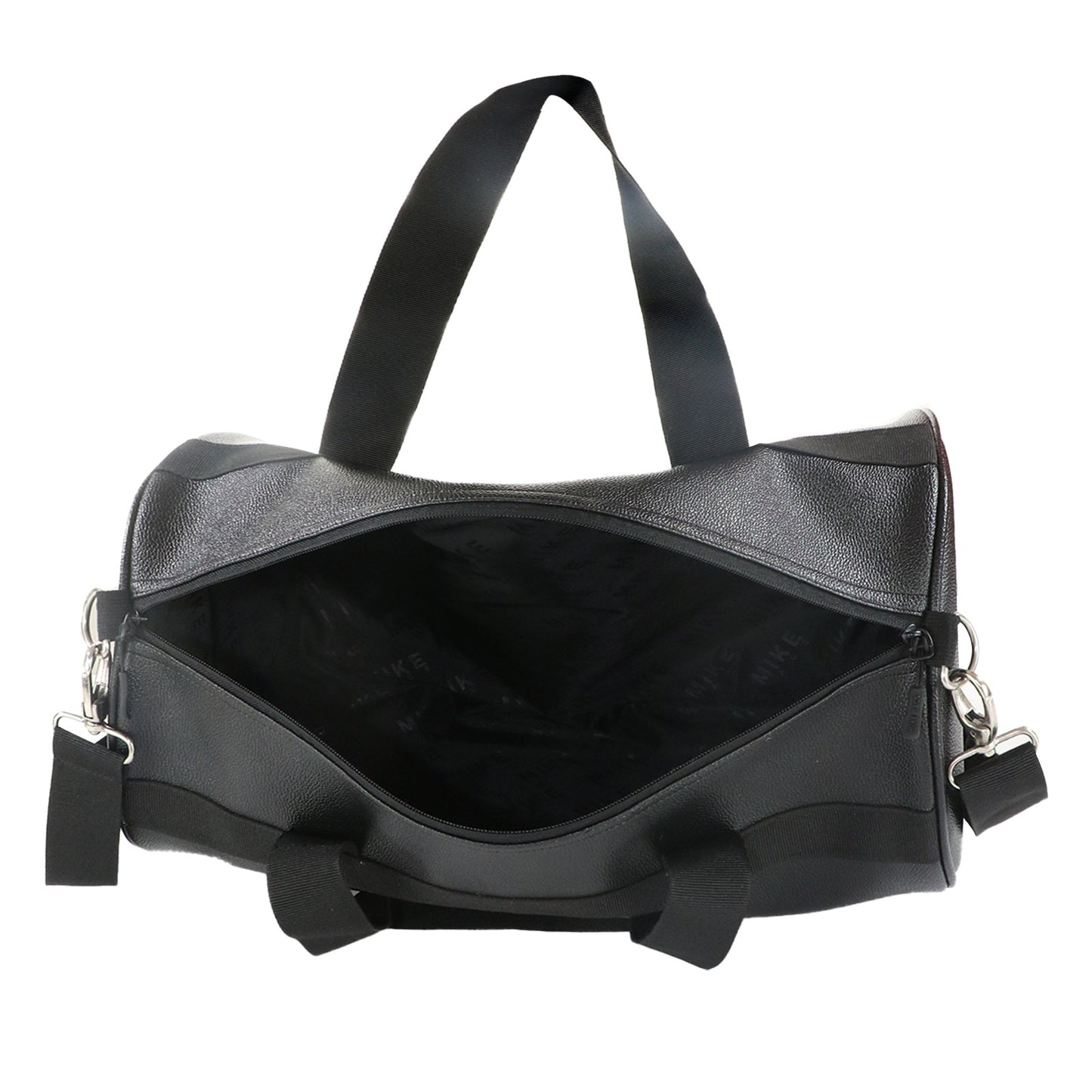 Mike PU Leather Duffel Bag - Black