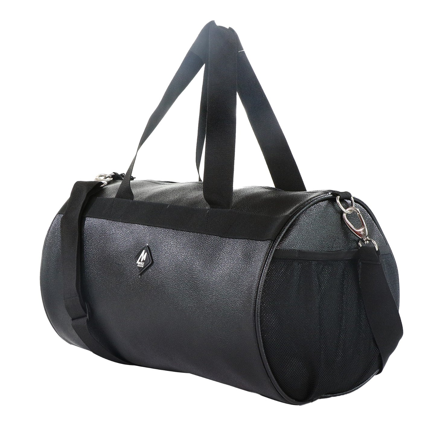 Mike PU Leather Duffel Bag - Black