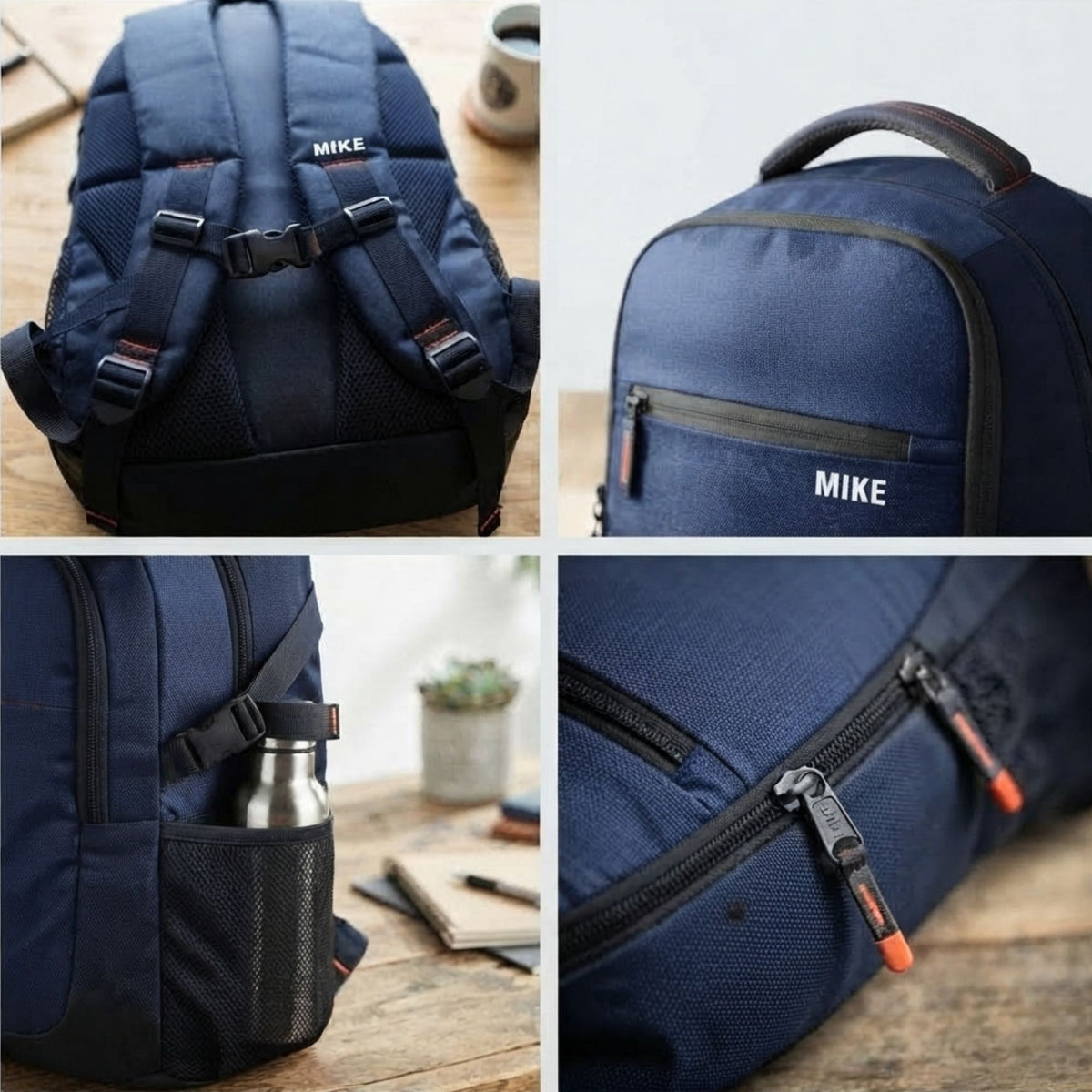 Mike Pro Vault Backpack - Navy Blue & Grey