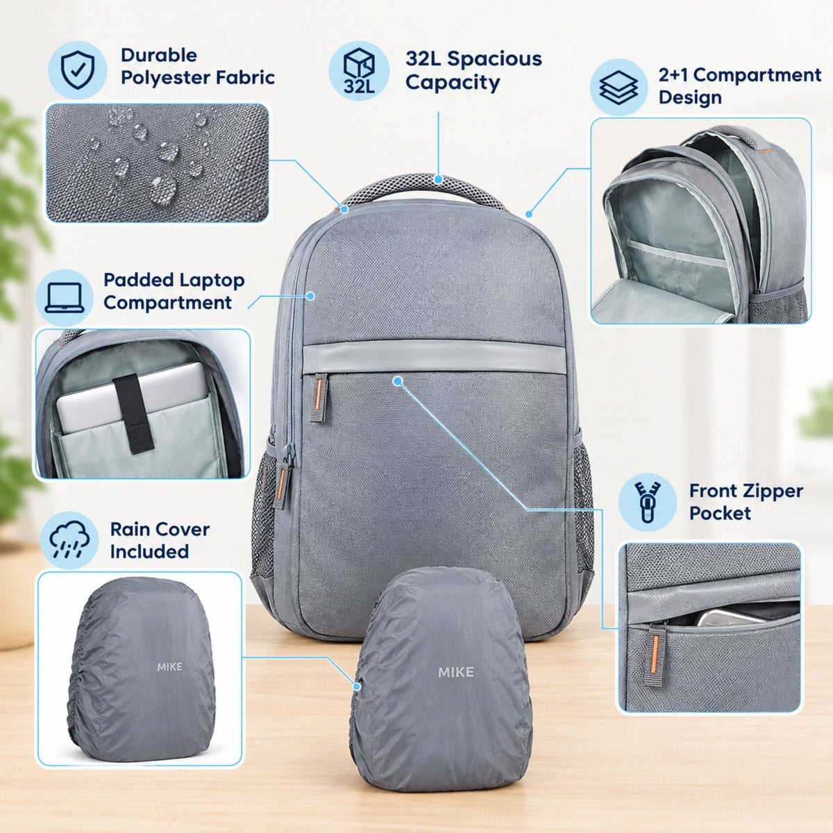 Mike Metrolite Backpack - Grey