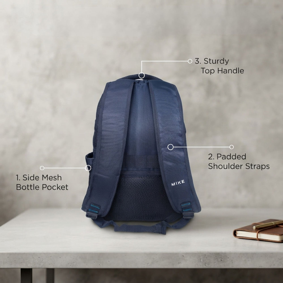 Mike Vectra Backpack - Navy Blue