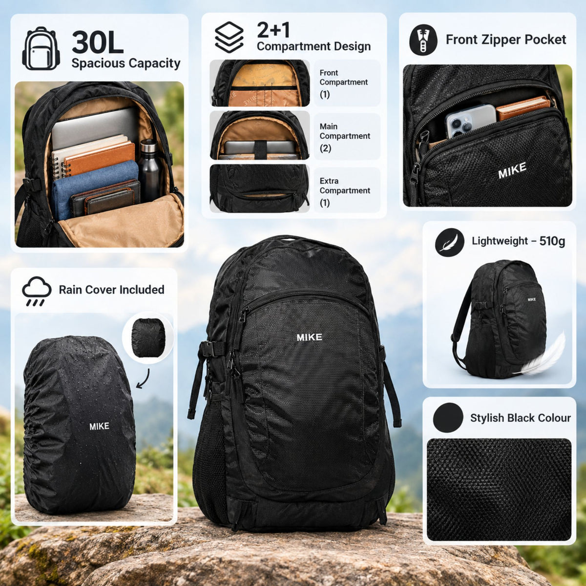 Mike Terminal Backpack - Black