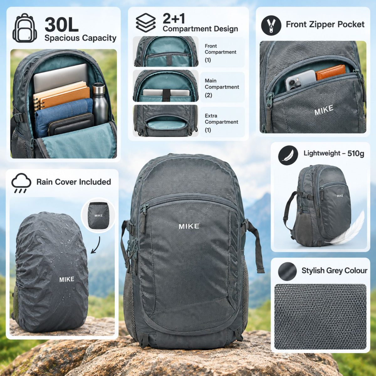 Mike Terminal Backpack - Grey