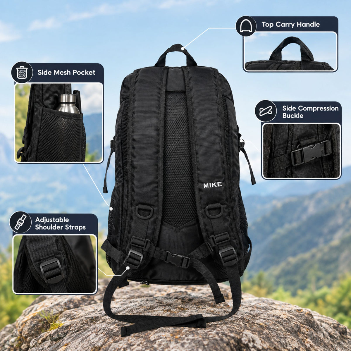 Mike Terminal Backpack - Black