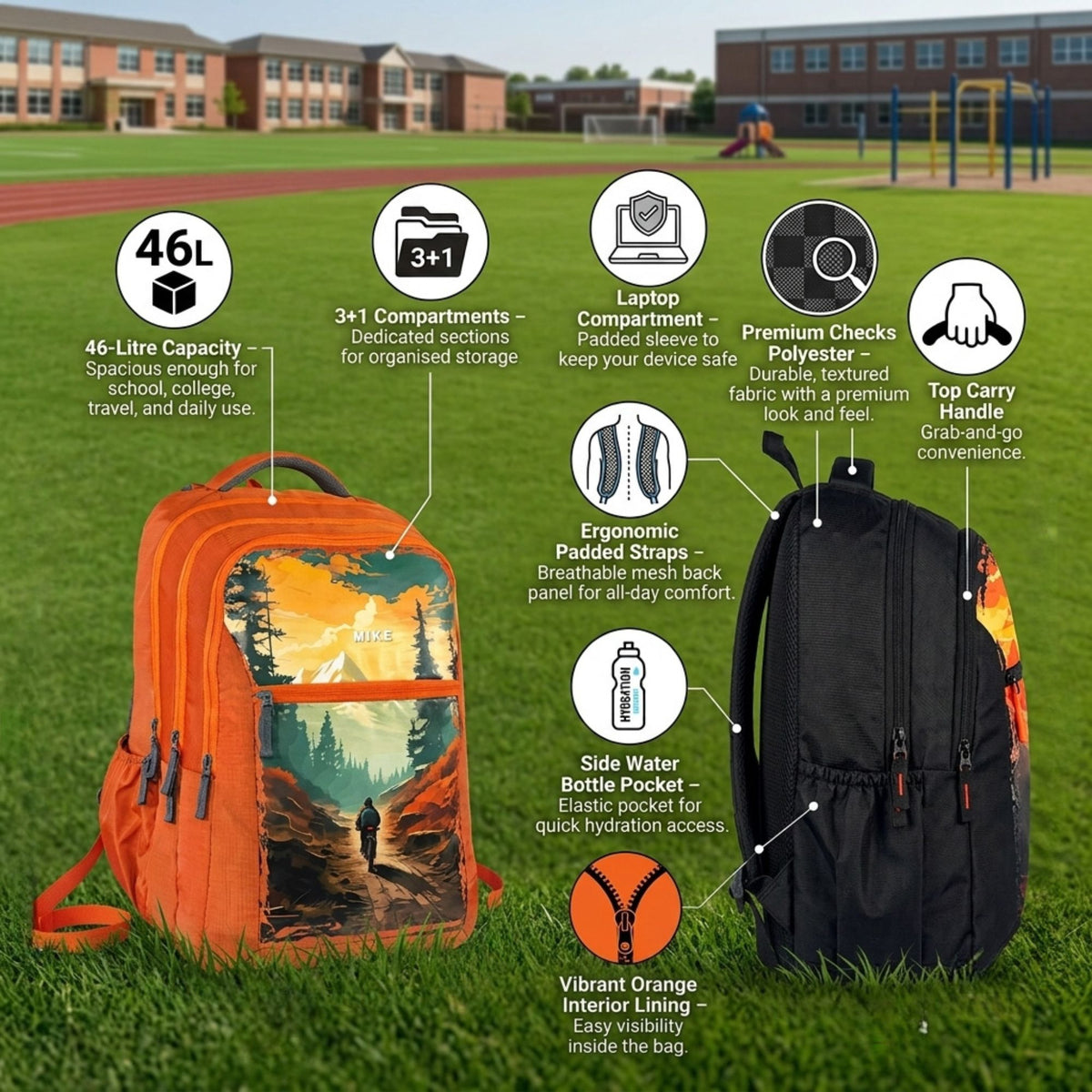 Mike 46L Volt Backpack - Black