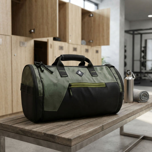 Mike Dual Tone Gym Bag - Camo Green
