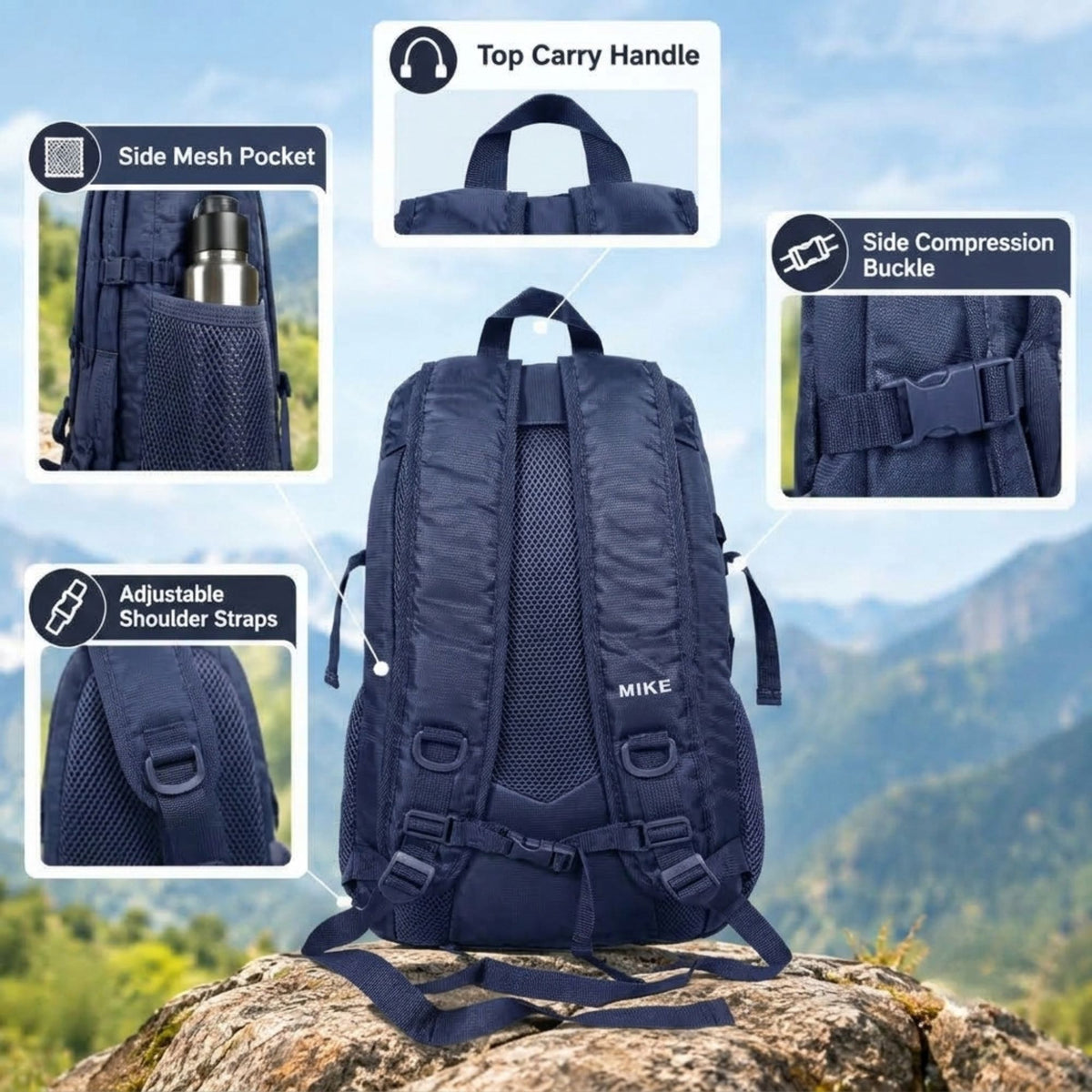 Mike Terminal Backpack - Navy Blue