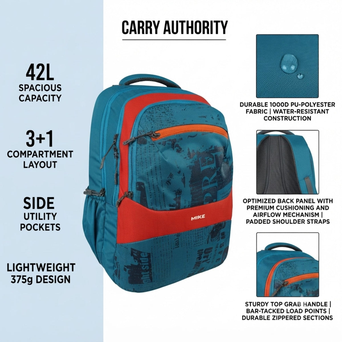 Mike Torino Backpack – Teal | 42L