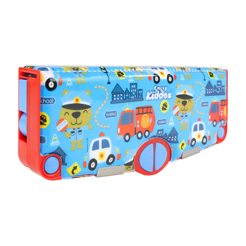 Image of Smily Kiddos Pop Out Pencil box Police Theme - Blue