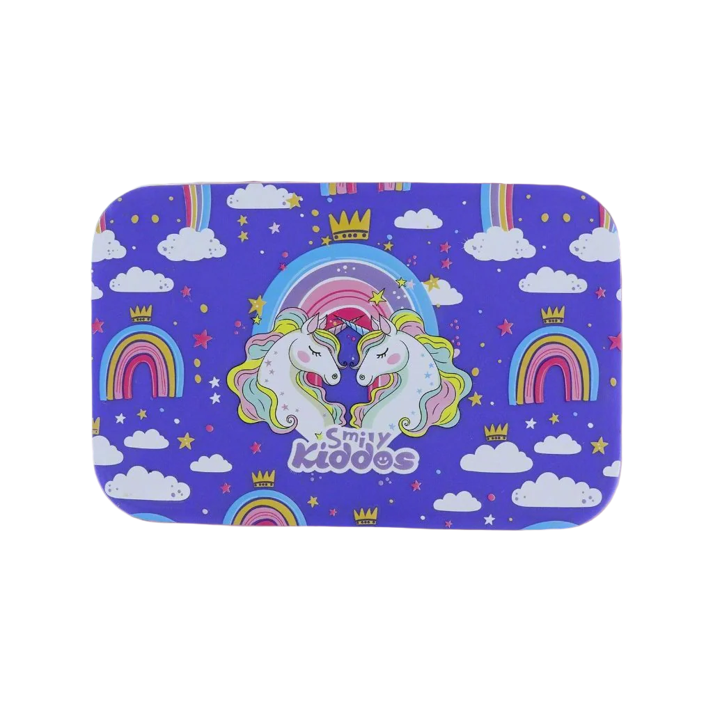Smily Kiddos Brunch Stainless Steel Lunch Box – Magical Unicorn & Rainbow Theme | Durable & Cute Lunch Box for Girls