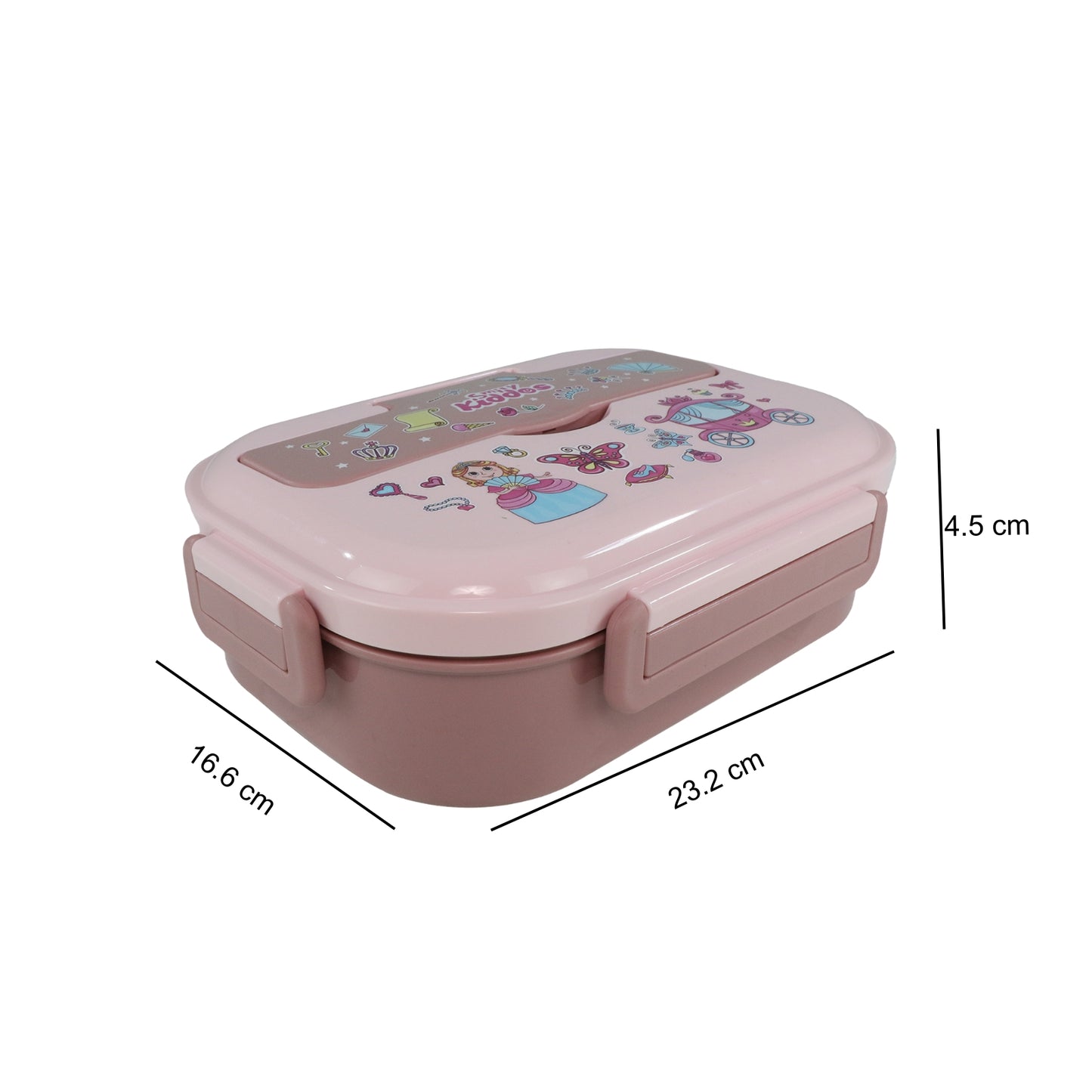 Smily kiddos Stainless Princess Theme Lunch Box -Pink - Large