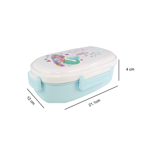 Image of Smily kiddos Stainless Steel Lunch Box Small Mermaid Theme - Blue 3+ years