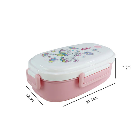 Image of Smily kiddos Stainless Steel Lunch Box Small Unicorn Theme - Pink -3+ years