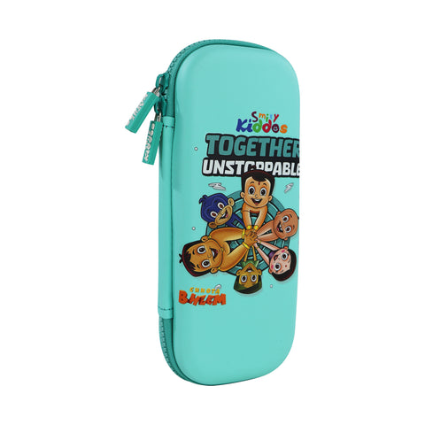 Image of Smily Kiddos - Licensed Chhota Bheem  - Stylish & Spacious Hardtop EVA Pencil Case Unstopabble - Pastel Green