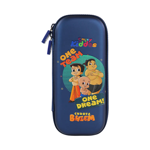 Image of Smily Kiddos - Licensed Chhota Bheem  - Stylish & Spacious Hardtop EVA Pencil Case  One Team - Metallic Blue