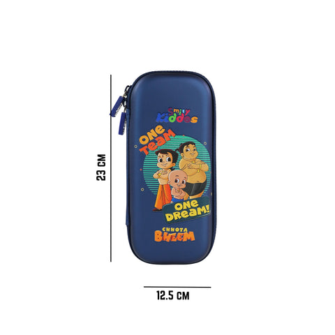 Image of Smily Kiddos - Licensed Chhota Bheem  - Stylish & Spacious Hardtop EVA Pencil Case  One Team - Metallic Blue
