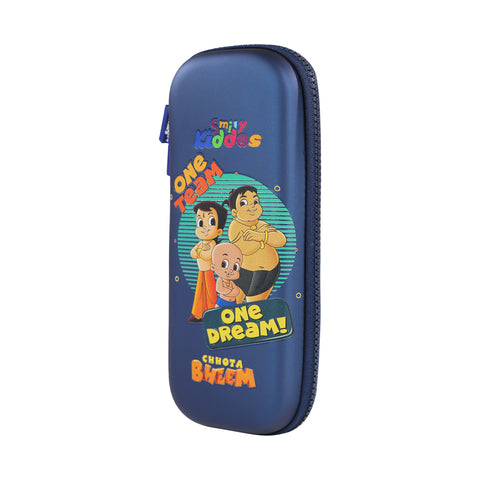 Image of Smily Kiddos - Licensed Chhota Bheem  - Stylish & Spacious Hardtop EVA Pencil Case  One Team - Metallic Blue