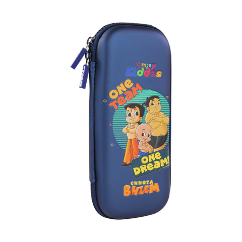 Image of Smily Kiddos - Licensed Chhota Bheem  - Stylish & Spacious Hardtop EVA Pencil Case  One Team - Metallic Blue