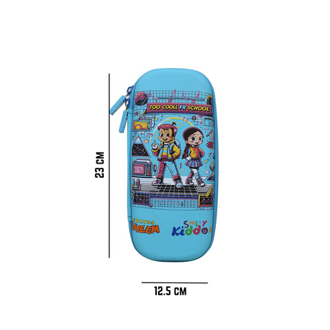 Image of Smily Kiddos - Licensed Chhota Bheem  - Stylish & Spacious Hardtop EVA Pencil Case To Cool - Light Blue