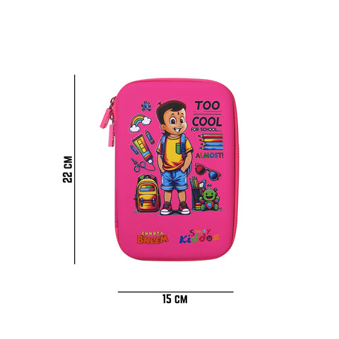 Image of Smily Kiddos - Licensed Chhota Bheem  - Stylish & Spacious Hardtop EVA Pencil Case Too Cool - Pink