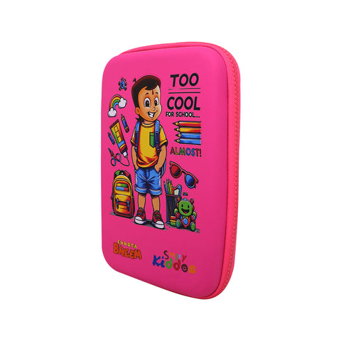 Image of Smily Kiddos - Licensed Chhota Bheem  - Stylish & Spacious Hardtop EVA Pencil Case Too Cool - Pink