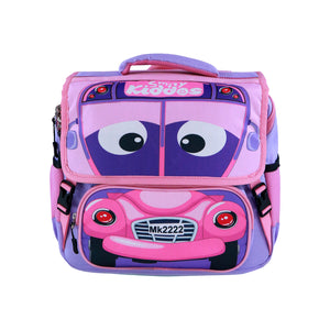Smily Kiddos School Bags for Kids – School Bus Theme Bag for Kids, Boys, Lightweight, | 12 x 33 x 24 CM) Pink