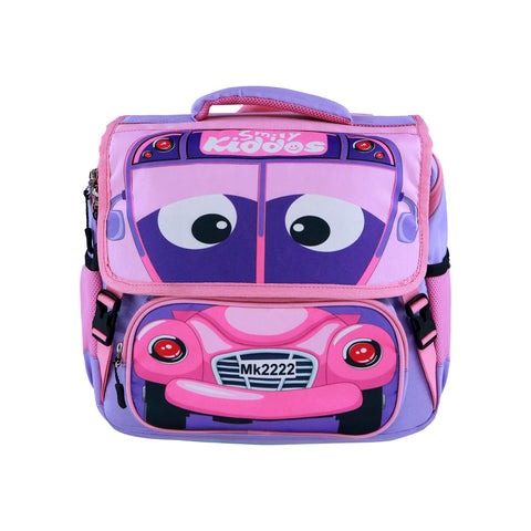 Image of Smily Kiddos School Bags for Kids – School Bus Theme Bag for Kids, Boys, Lightweight, | 12 x 33 x 24 CM) Pink