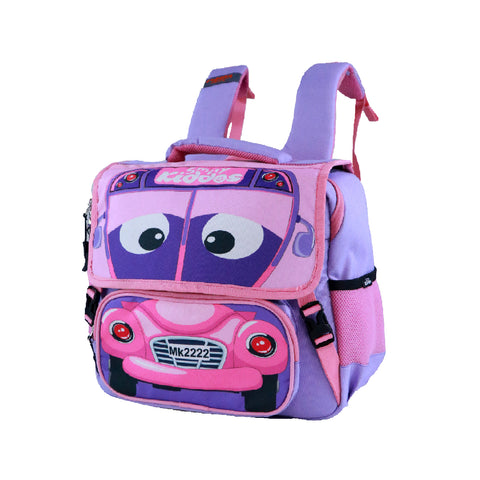 Image of Smily Kiddos School Bags for Kids – School Bus Theme Bag for Kids, Boys, Lightweight, | 12 x 33 x 24 CM) Pink