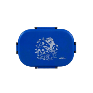 Smily kiddos Stainless Steel Surfer Shark Theme Lunch Box - Teal Blue  3+ years