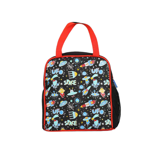 Smily kiddos joy lunch bag-Space Theme Black