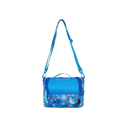 Image of Double Decker Lunch Bag V3 | Baby Shark Theme | Spacious Lunch Tote for Kids - Blue