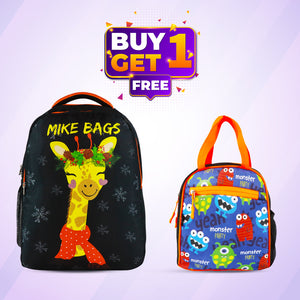 Mike Preschool Happy Giraffe Backpack & joy lunch bag- Monster theme