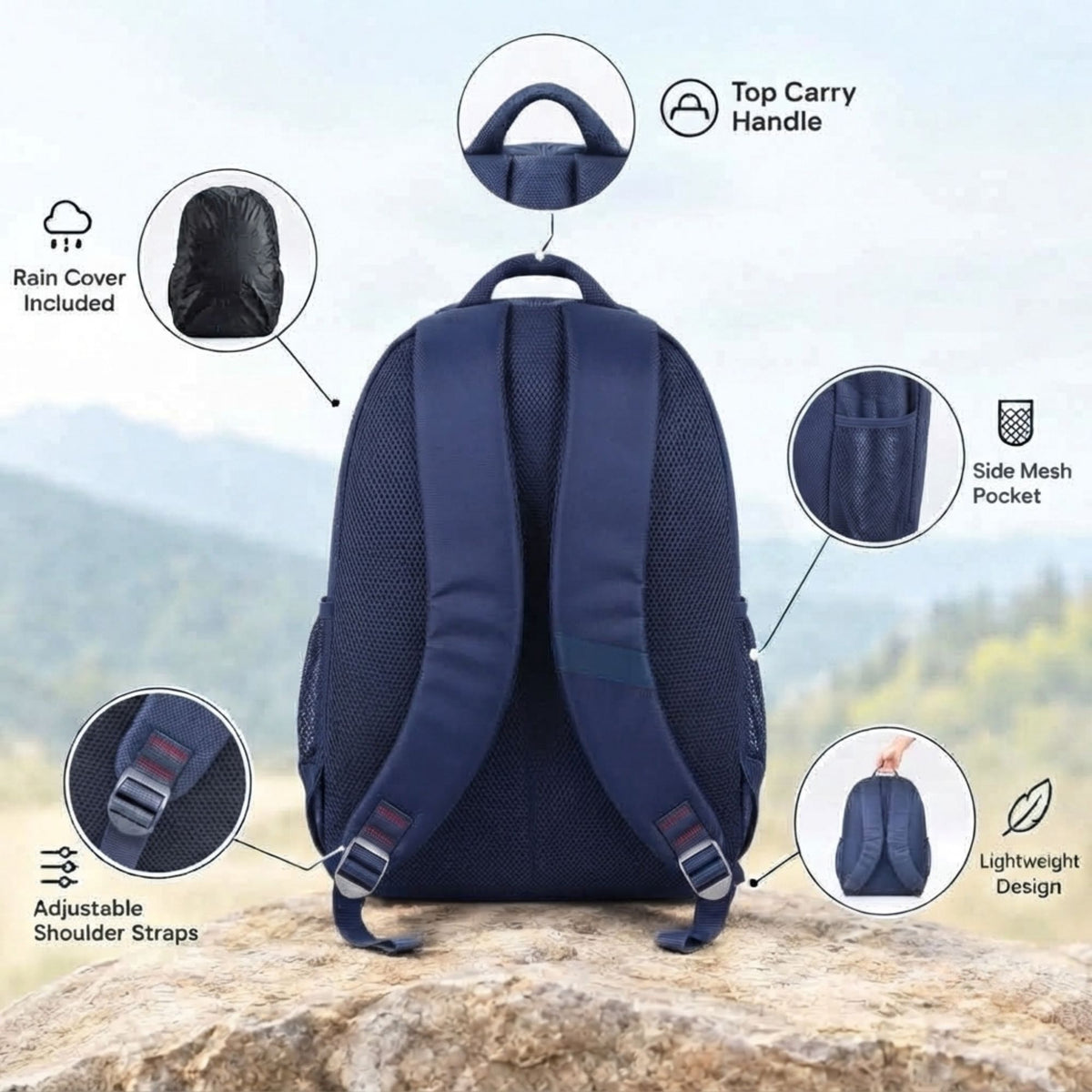Mike Aerolite Backpack - Navy Blue