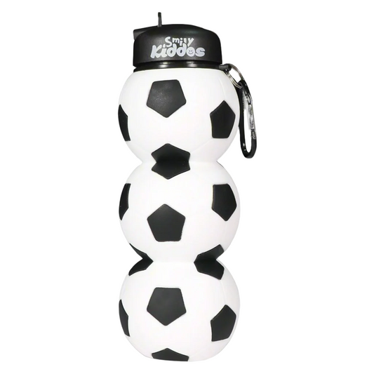 Smily Kiddos Silicone Football Water Bottle Black & White