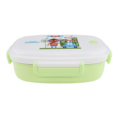 Image of Smily kiddos Stainless Steel Lunch Box Small Robot Theme - Green -3+ years