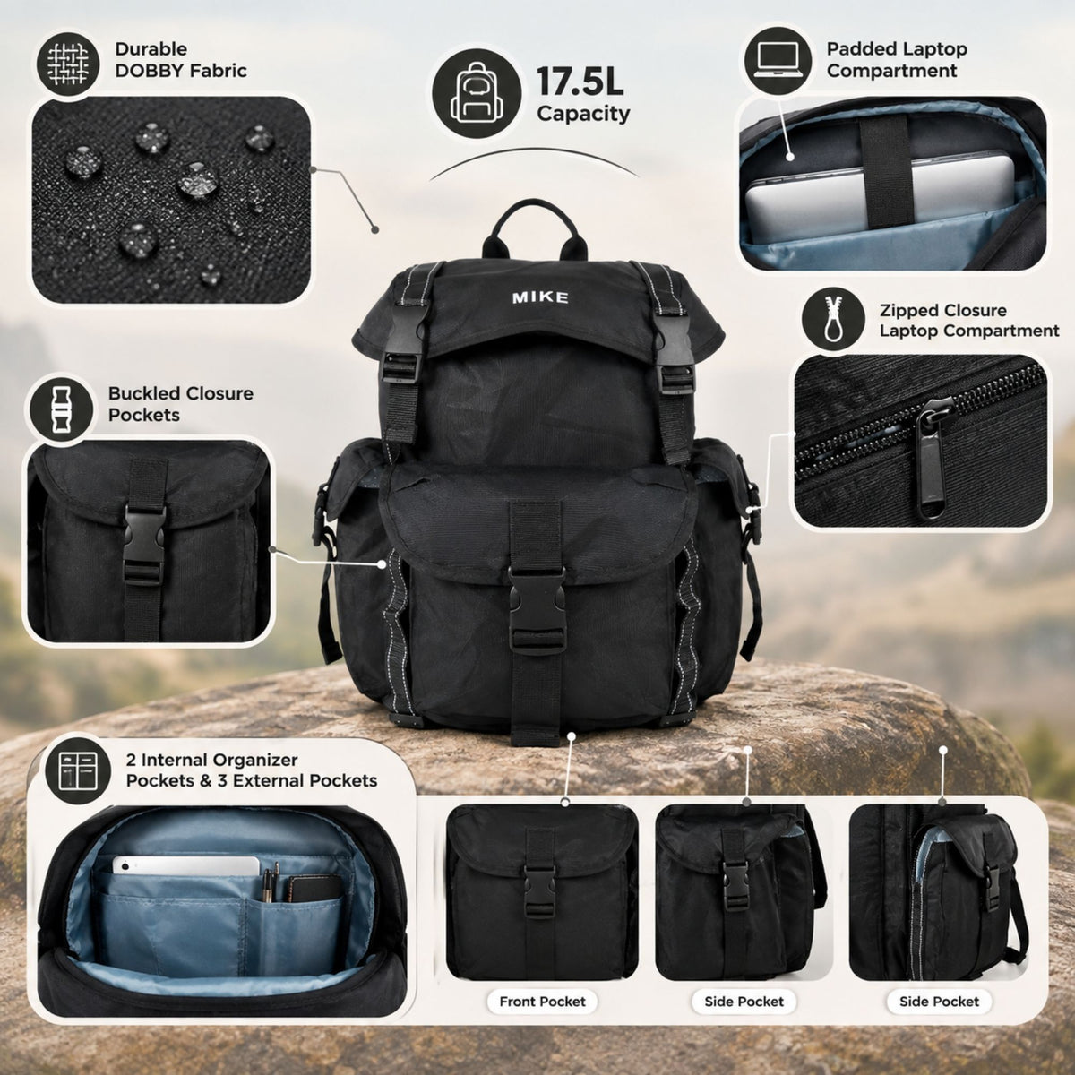 Mike Everest Backpack - Black