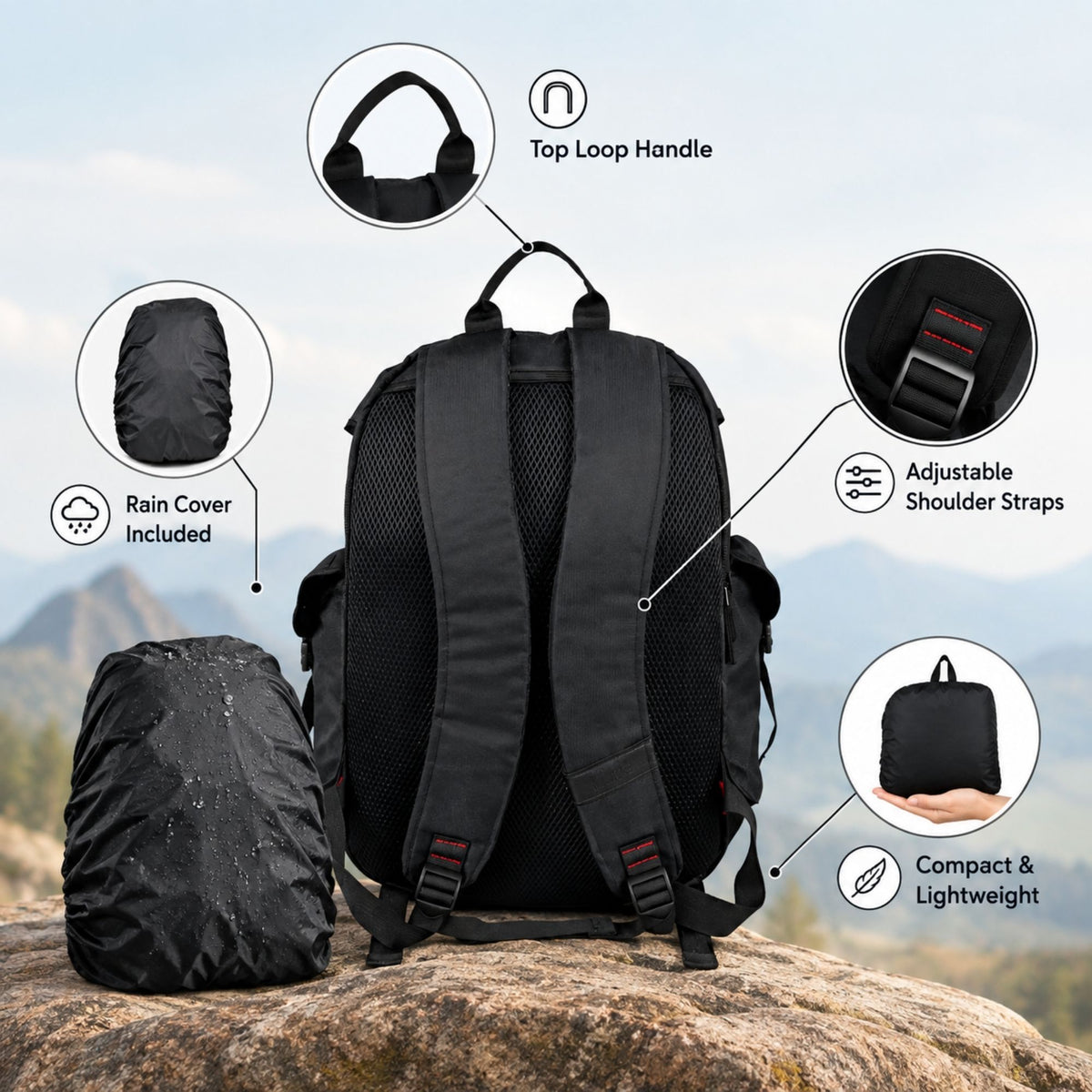 Mike Everest Backpack - Black