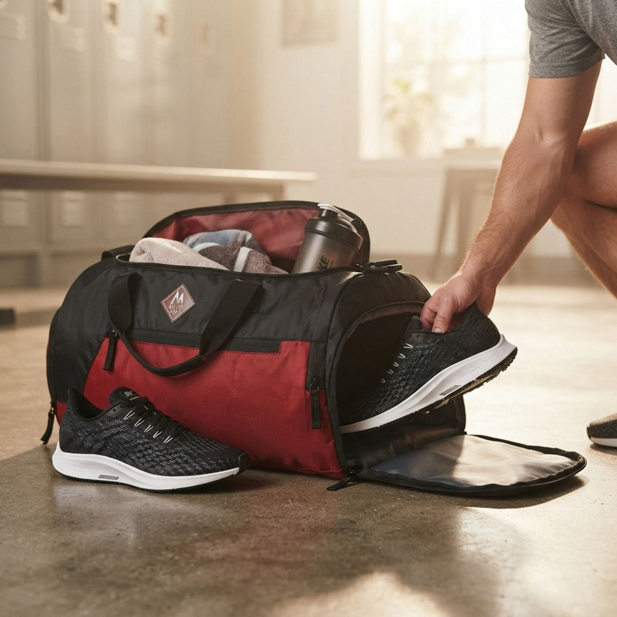 Mike Fit Gear Gym Bag with Shoe Compartment - Rust
