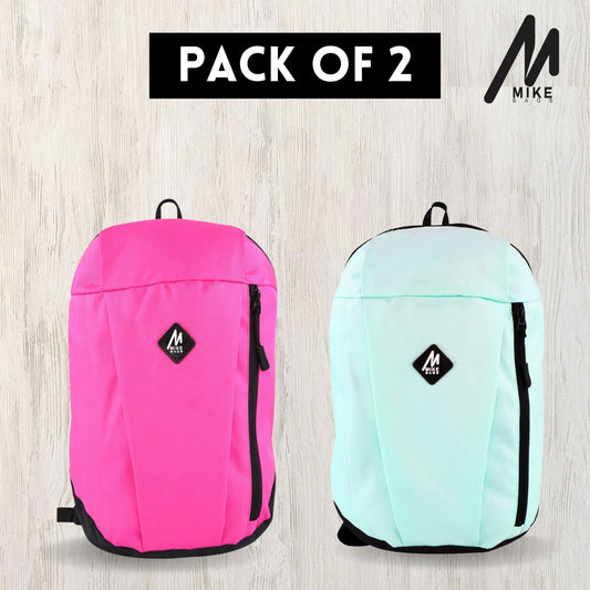 Mike Bags Casual Unisex Backpack Combo - ( Sea Green and Pink )
