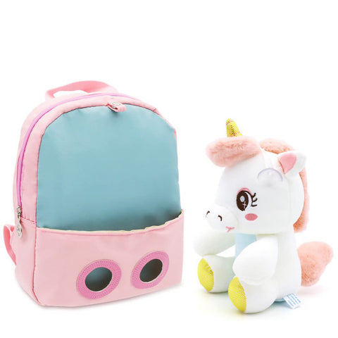 Image of Smily kiddos Unicorn Plush Toy Backpack -Pink
