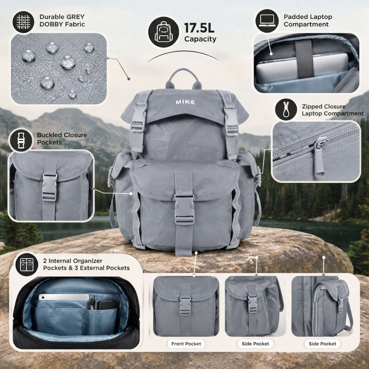 Mike Everest Backpack - Grey
