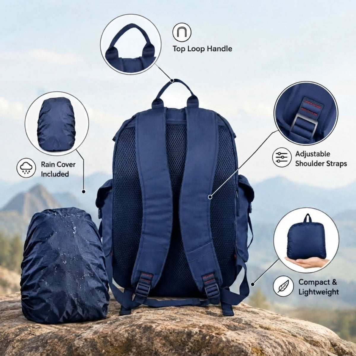 Mike Everest Backpack - Navy Blue